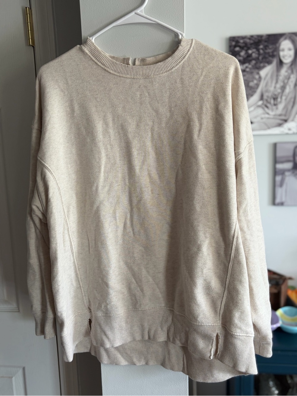 aerie oversized crewneck sweatshirt - cream
